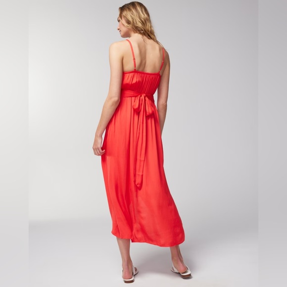 Crinkle Satin Dress in Poppy Red Size XL - Picture 3 of 15